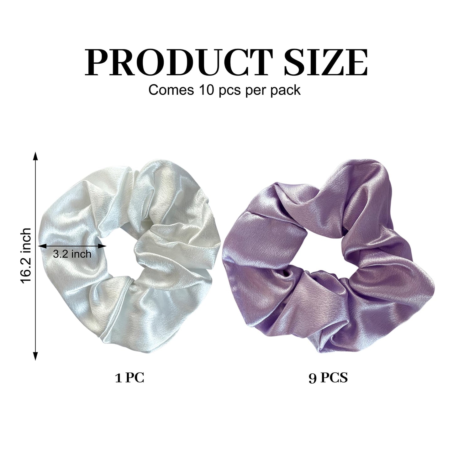 LADY&HOME 10 Packs Bridesmaids Scrunchies - Lavender (10 Count, Hair Tie, Bridal Themed, for Bridesmaid Proposal Gifts, Bachelorette Party, Bridal Shower)