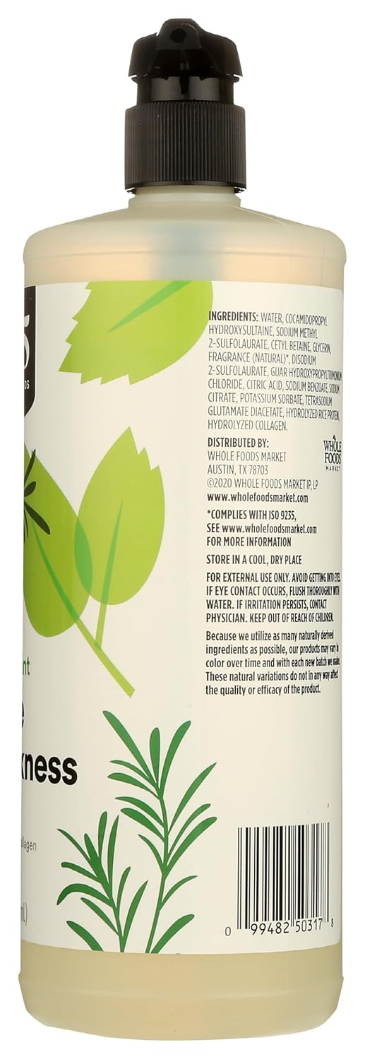 365 by Whole Foods Market Volume & Thickness Shampoo - Rice Protein & Collagen, Rosemary Mint, 32 Fl Oz