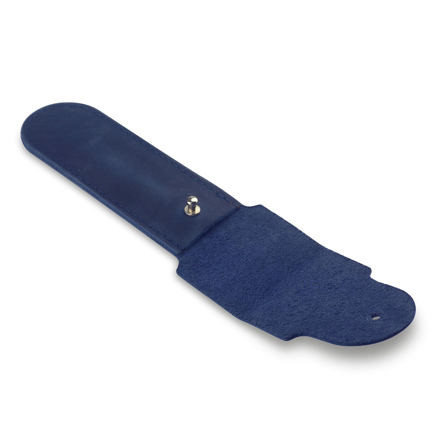 Safety Razor Head Protecting Leather Cover, Genuine Cowhide Leather Double Edge Safety Razor Case Accessories for Travel, Butterfly Razor Case (Blue)