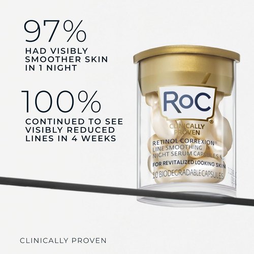 RoC Retinol Correxion Night Serum Capsules - Daily Anti-Aging Treatment for Fine Lines & Dark Spots | 10 Count