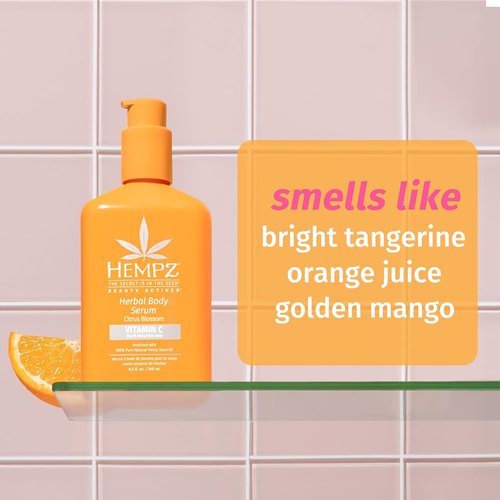 Hempz Citrus Blossom Body Serum - Lightweight & Fast Absorbing with Vitamin C | 8.5 fl. oz.