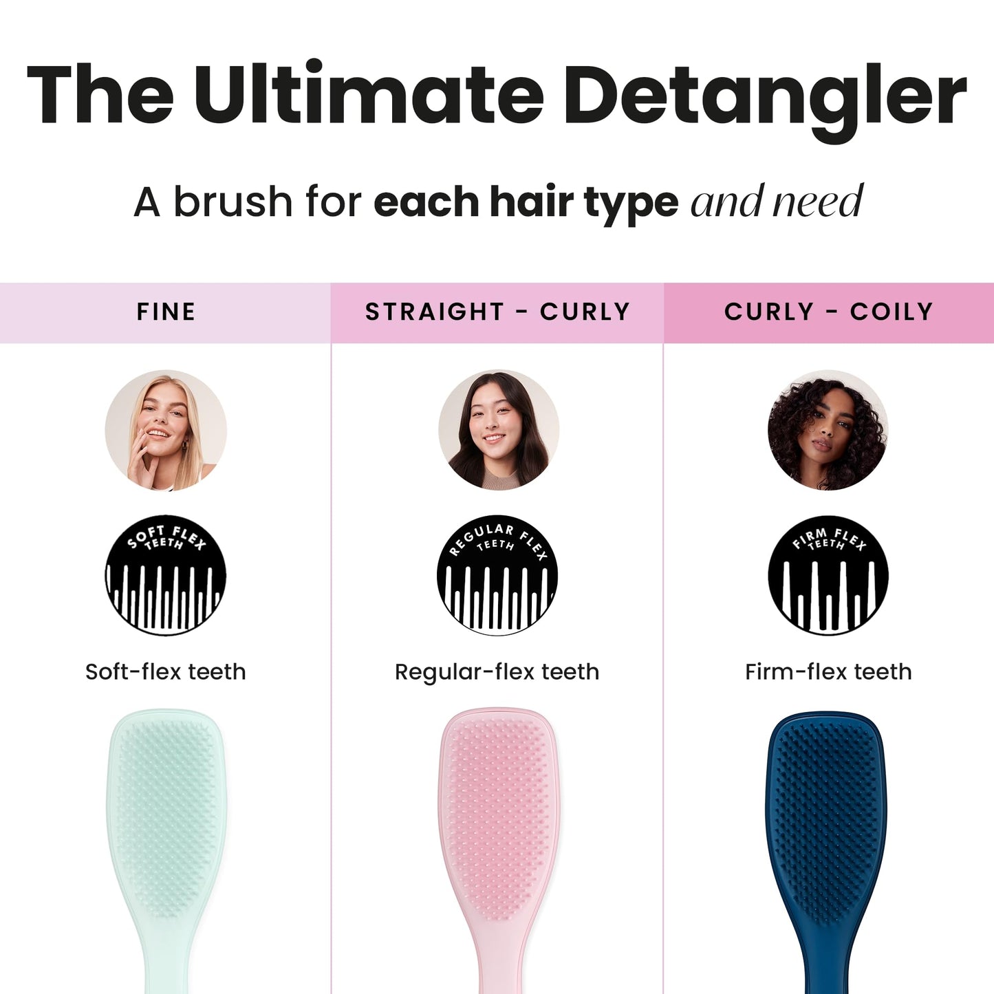 Tangle Teezer Fine & Fragile Ultimate Detangler Brush, Dry & Wet Hair Brush to Detangle & Reduce Breakage, Ice Blue