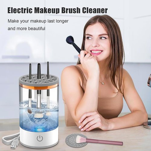Beauty Swirl Cosmetic Brush Cleaner, The Cozy Luna Brush Cleaner, Beautyswirl Cosmetic Brush Cleaner, Automatic Electric Makeup Brush Cleaner for All Brush (Plug-in type)
