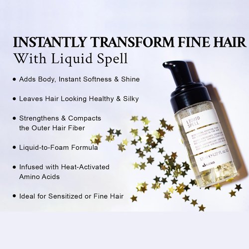 Davines Liquid Spell Volumizing Treatment - Liquid-to-Foam Formula for Fine Hair | Thickens & Protects, 4.23 Fl Oz