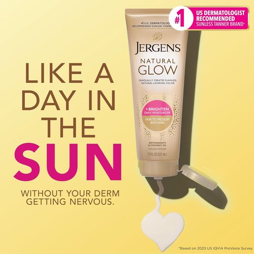 Jergens Natural Glow Self Tanner - Daily Moisturizing Body Lotion for Fair to Medium Skin - 7.5 Oz