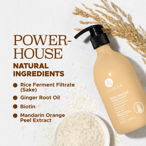 Luseta Rice Water Conditioner - Strengthening & Nourishing Formula for All Hair Types | 16.9oz