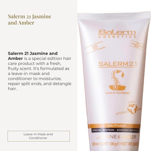 Salerm - Leave-In Mask and Conditioner - 21 Jasmine and Amber - 200 ml - Deep Hydration & Anti-Frizz