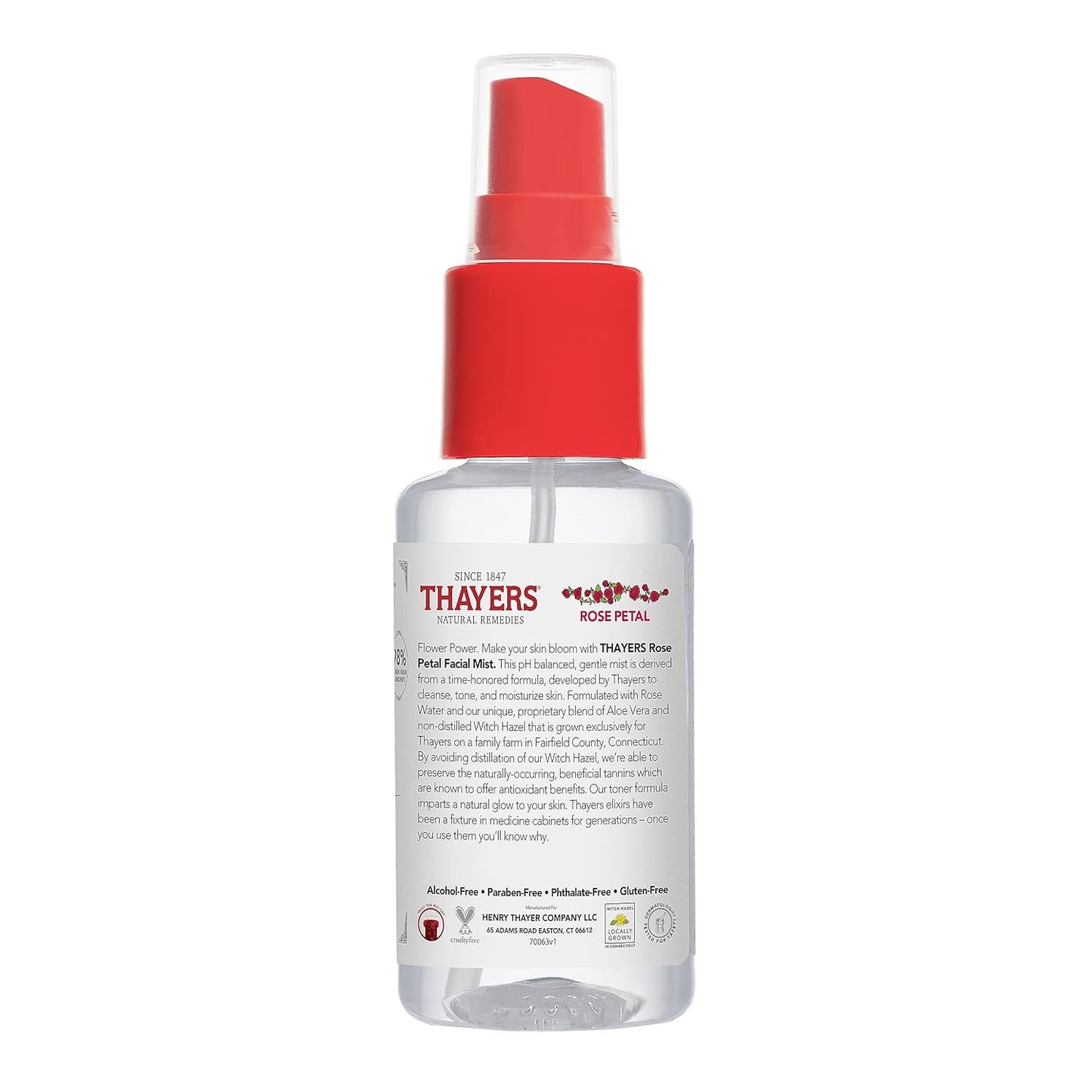 Thayers Witch Hazel Facial Mist Toner - Alcohol-Free, Soothing Aloe Vera & Rose Petal | 3 oz Trial Size