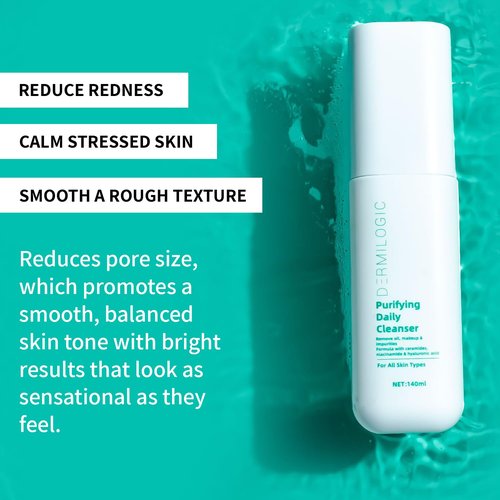 **Purifying Daily Cleanser - Deep Cleanse & Hydrate | Niacinamide, Ceramides & Hyaluronic Acid**