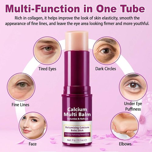 Calcium Multi Balm Stick - Korean Collagen Moisturizing Cream for Wrinkle Reduction & Firming | All-in-One Face, Eye & Neck Care, 9g