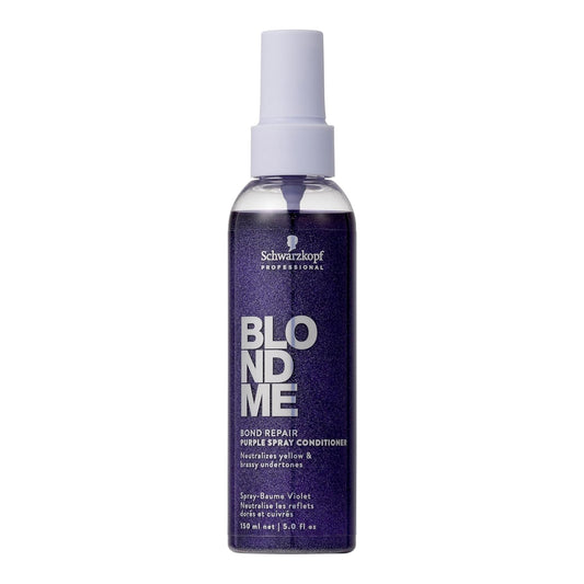 BlondMe Bond Repair Purple Spray Conditioner - Neutralizes Yellow & Brassy Tones | Strengthens & Repairs Blonde Hair