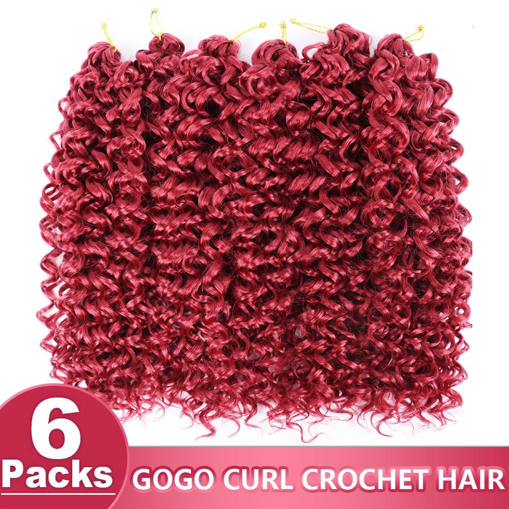 GoGo Curl Crochet Hair 12Inch 6Packs Curly Crochet Hair Water Wave Crotchet Hair for Black Women (12 Inch (Pack of 6), Bug#)