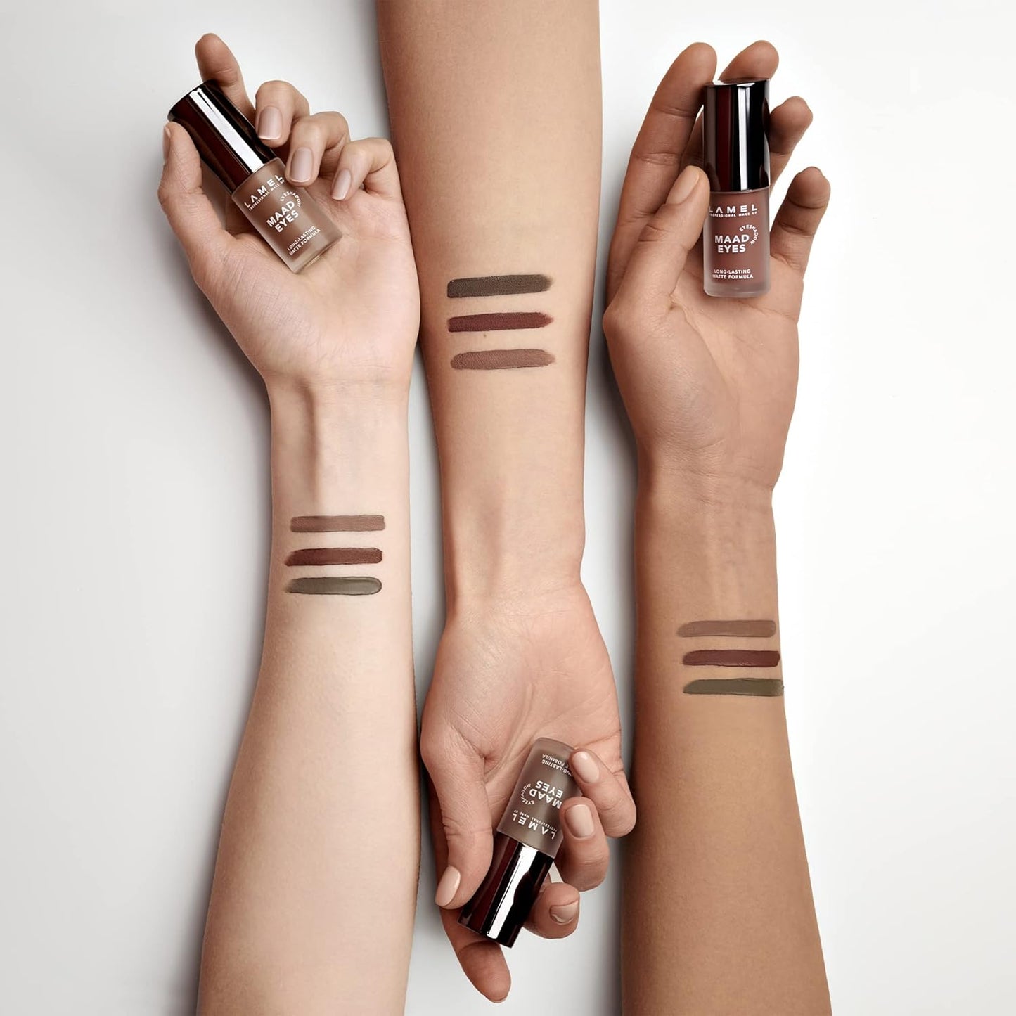 Lamel Matte Liquid Eyeshadow - Long-Lasting Waterproof Eye Tint - Hypoallergenic Brown Cream, 5.2ml