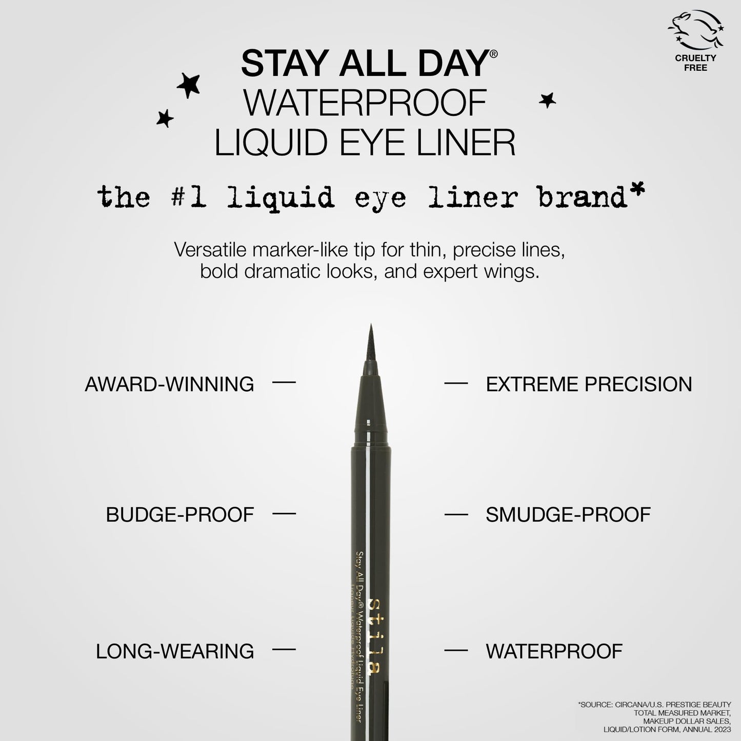 stila Waterproof Liquid Eye Liner, Stay All Day Makeup with Fine Brush Tip | Lasting Satin Finish, Smudge-Proof & Transfer-Resistant