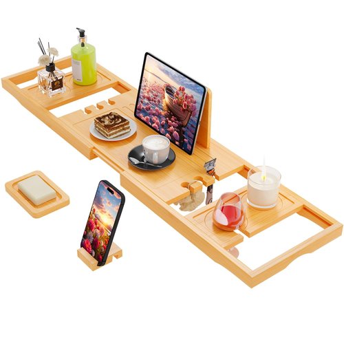 Bathtub Tray,Bath Tray for Tub,Bath Tub Tray Wood,Bath Caddy Tray for Bathtub,Bathtub Trays for Tub, As Gifts for Women Or House Warming Gifts New Home