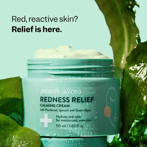 Peach Slices Redness Relief Calming Cream - Hydrate & Soothe Skin (1.69 oz) | Vegan & Cruelty-Free