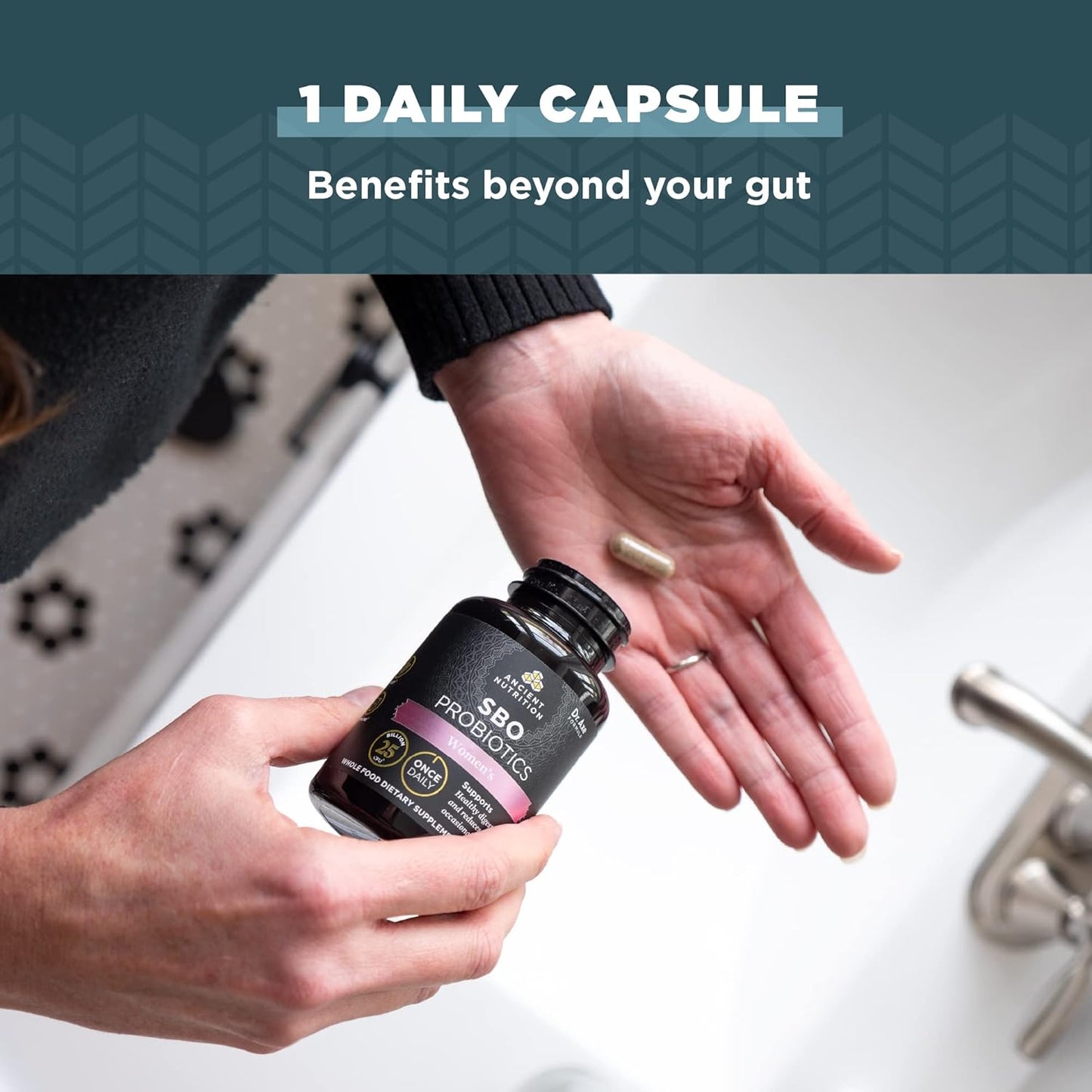 Ancient Nutrition Probiotics for Women - Daily Digestive Support with 25 Billion CFUs | 30 Capsules