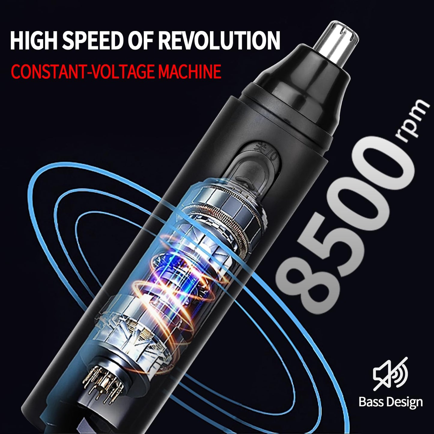 Yunmiss Nose Hair Trimmer for Women Men,Painless Rechargeable Ear Hair Trimmer Clipper,Portable Facial Hair Removal and Eyebrow Razor for Travel (Black)