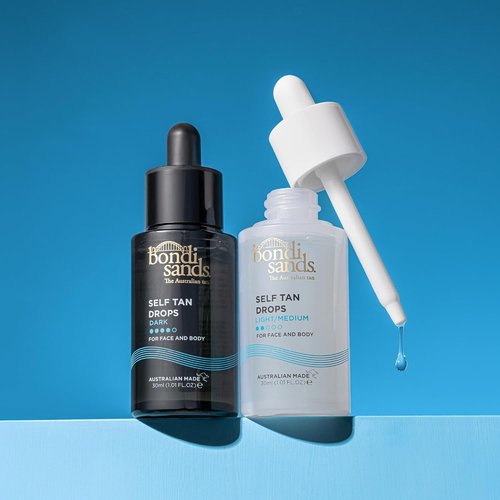 Bondi Sands Hydrating Self Tan Drops - Flawless Glow for Face & Body | 2 Shade Options, 1.01 FL OZ