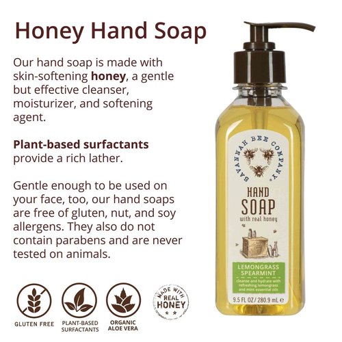 Savannah Bee Company Liquid Hand Soap - Natural Formula with Essential Oils for Gentle Cleansing