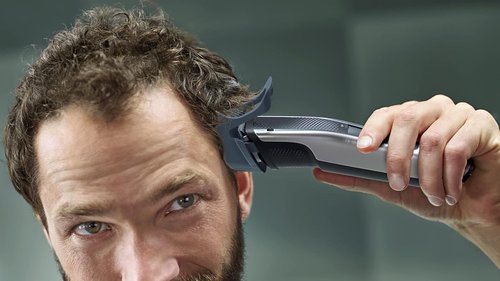 Philips Beard Trimmer & Hair Clipper Series 5000 - Effortless Grooming - Black & Silver Finish