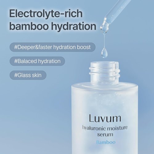 Luvum Bamboo Hyaluronic Moisture Serum - Hydrating Ceramide & Hyaluronic Acid | 1.69 fl. oz