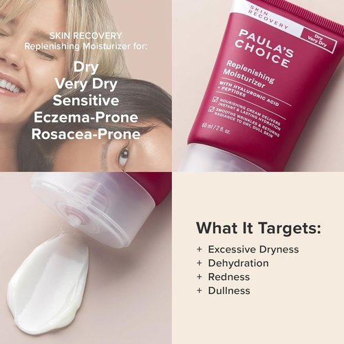 Paula's Choice SKIN RECOVERY Face Moisturizer - Hydrating Cream with Hyaluronic Acid & Peptides | 2oz for Dry, Sensitive Skin