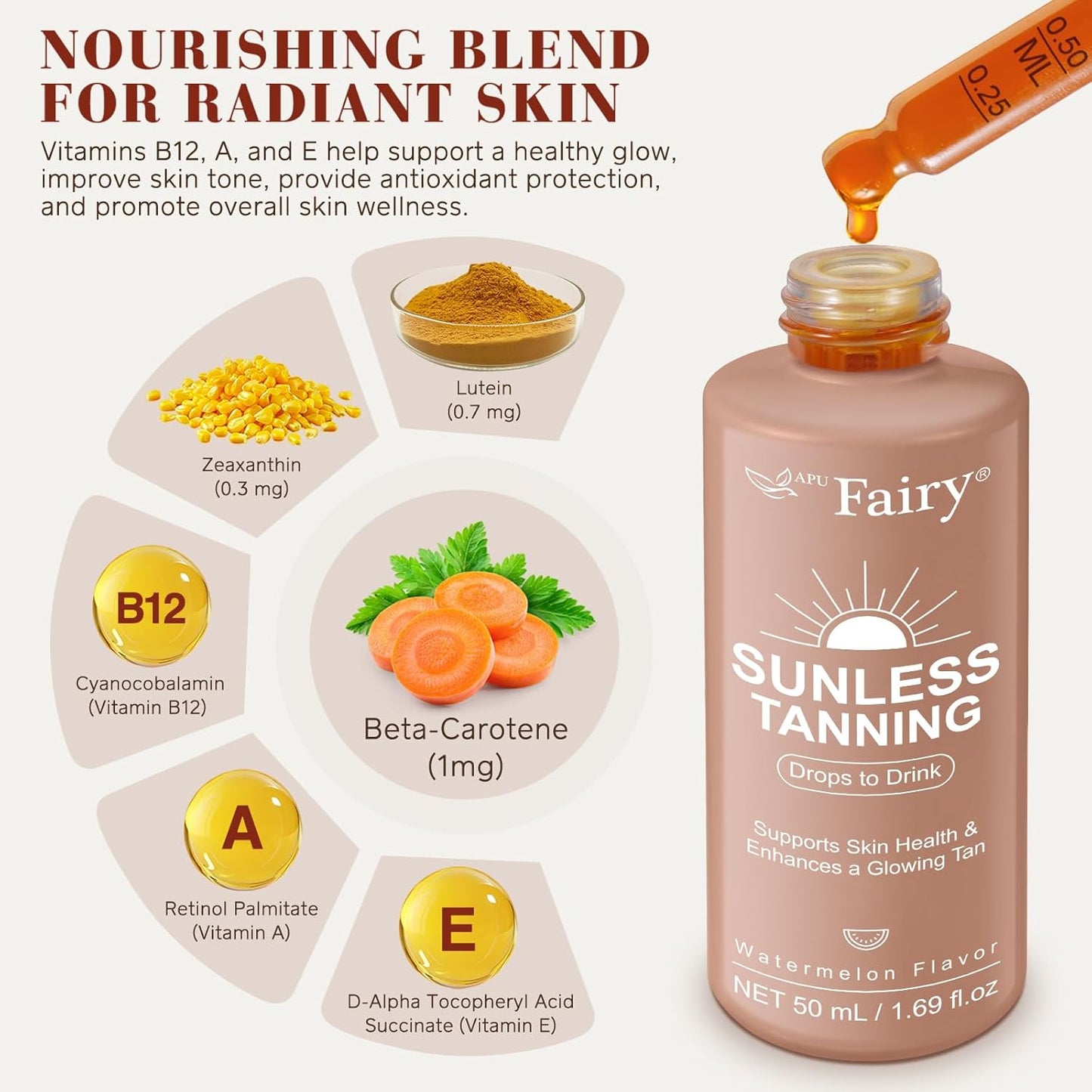 Skiennix Tanning Drops - Natural Sunless Tanning Solution for Face & Body | Enhances All Skin Tones