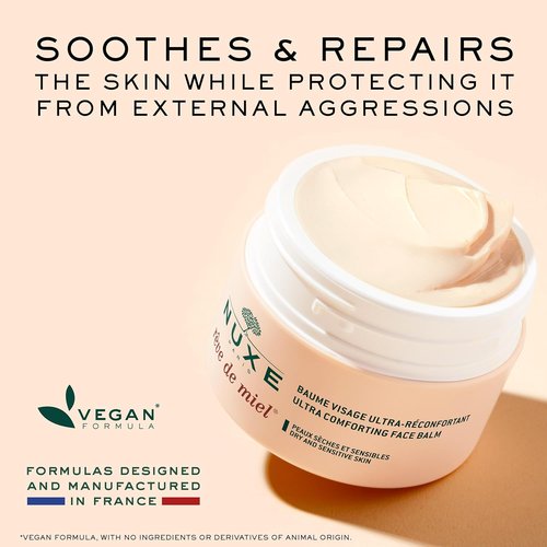 Nuxe Rêve de Miel Face Balm - Ultra Comforting Nourishing Cream for Dry & Sensitive Skin, 1.7 Oz