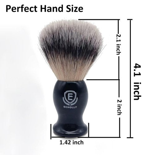 Echolly Luxury Shaving Brush for Men - Super Strong No-Shedding Bristles | Smooth Acrylic Handle