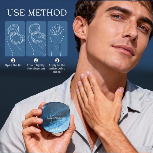 Pleacoz Solid Perfume Balm for Men, Portable Pocket Balm, Solid Cologne, Perfect for Travel Use, Natural Fragrance Perfume, Gift for Men