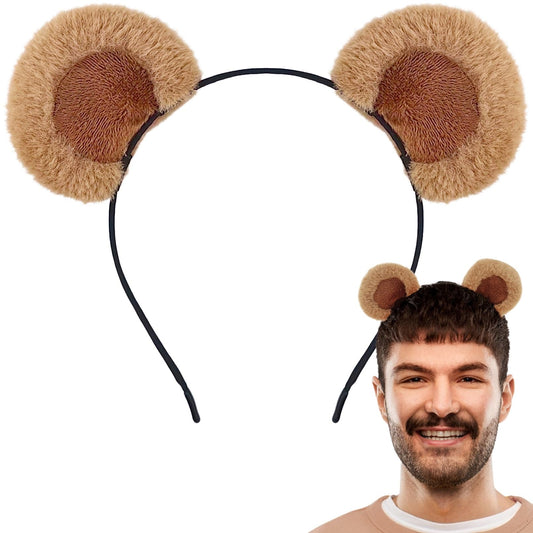 DaliDali Brown Bear Ears Headband With Adjustable Movable Ear, Bear Headband Adult for Makeup Face Washing, Bear Costume Bear Ear Hairband Women, 1 Count