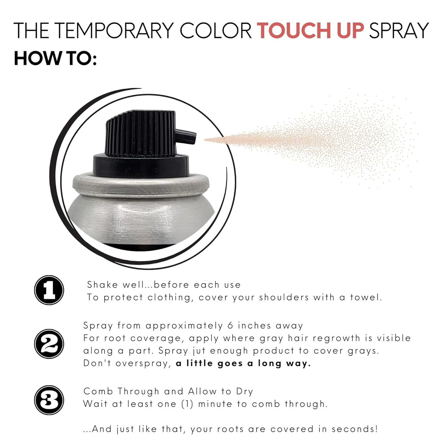 Watercolors Root Concealer - Touch Up Spray for Gray Coverage & Volume | Platinum 2 oz