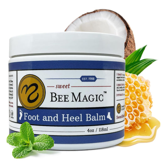 Sweet Bee Naturals Organic Foot Balm - Intensive Moisturizing Treatment for Dry Cracked Feet - 4 OZ Jar