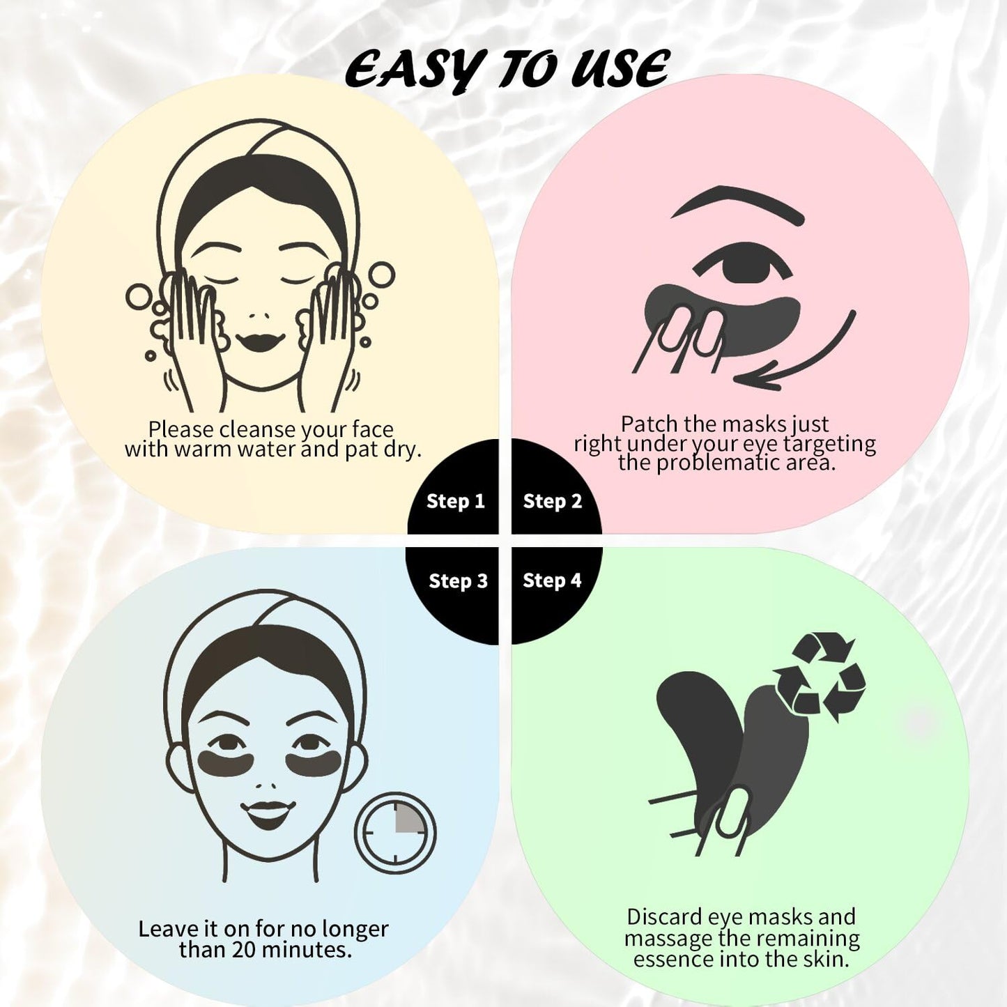 Maskiss Under Eye Patches (8 Pairs), Hyaluronic Acid Eye Masks for Dark Circles Puffy Eyes Undereye Bags, Collagen Eye Patches for Wrinkles and Hydrate, Eye Skincare Gift for Her