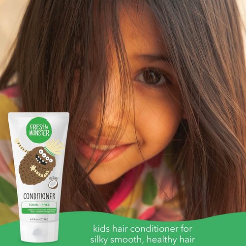 Fresh Monster Kids Hair Conditioner - Toxin-Free & Hypoallergenic Coconut Formula | 6oz