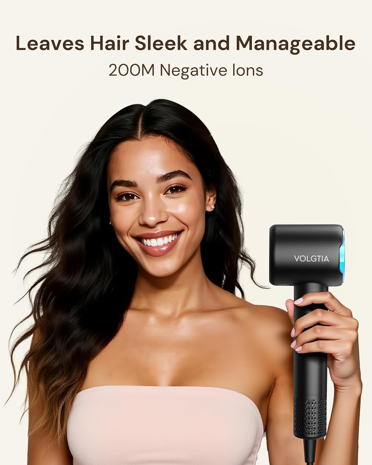 Skiennix Hair Dryer - Professional Ionic Blow Dryer with Diffuser for Curly Hair | Ultra-Fast Drying, Low Noise, 6.5 ft Cord