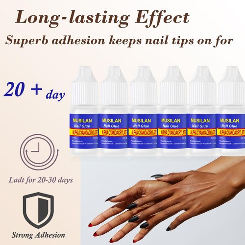 Nail Glue,Nail Glue for Acrylic Nail Tip 12 Bottles Professional False Nail Glue Extension Tips for Broken Adhesive Super for Press on Adhesive with Glass Files