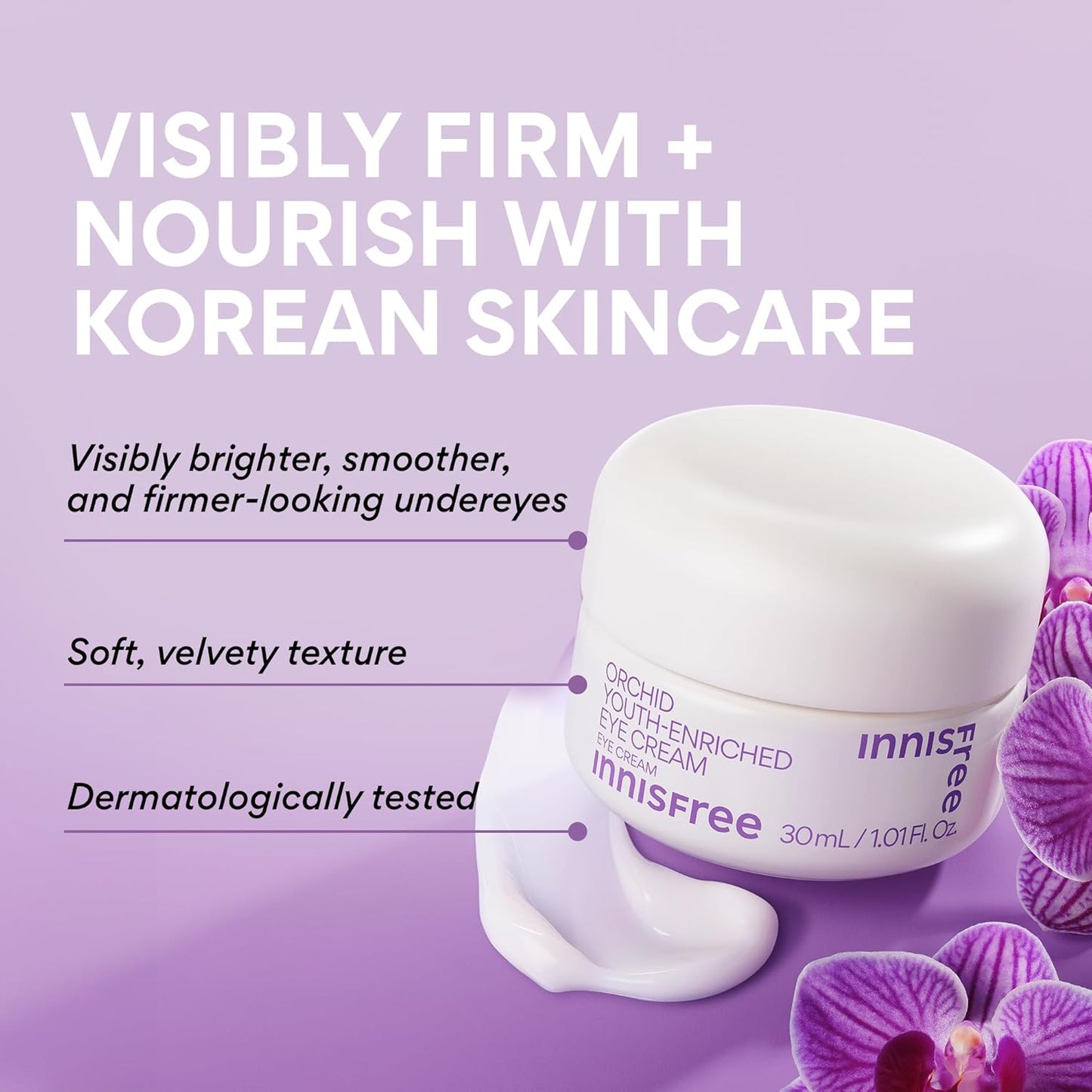 Innisfree Orchid Youth-Enriched Eye Cream - Korean Firming Treatment for Smooth Fine Lines