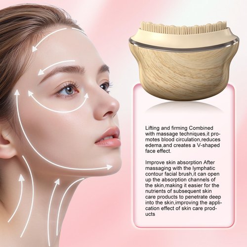 Lymphatic Contour Face Brush,Lymphatic Drainage Brush,Lymphatic Drainage Massager for Face –Ergonomically Designed to Fit The Skin Precisely- Improves Skin Glow & Absorption