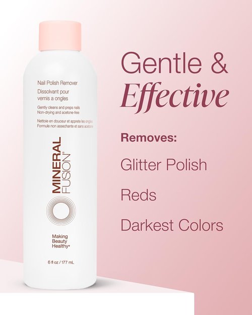 Mineral Fusion Nail Polish Remover - Acetone-Free Formula with Natural Solvents - 6 Fl Oz