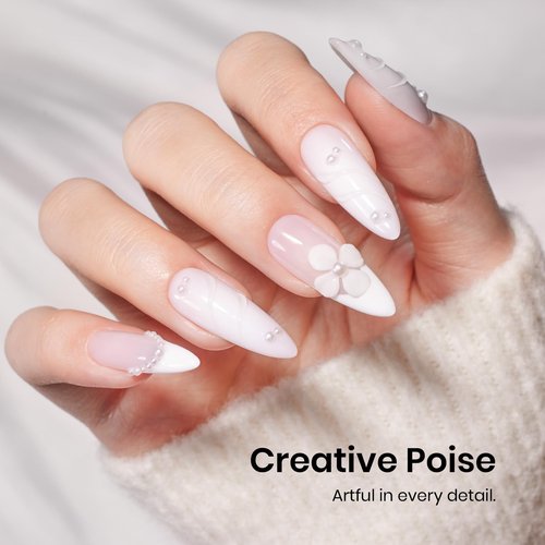 Beetles White Gel Nail Polish - 15ML Full Size French UV Nail Polish Soak Off Nail Art Manicure Salon DIY Design Home Snowdrop Gift for Woman Colorful Bottle Gel