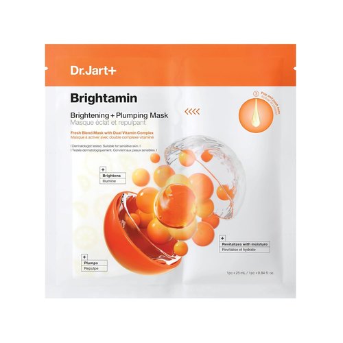 Dr.Jart+ Brightamin Brightening Face Mask - Plumping Vitamin C Formula | Travel Size, 1 Pack