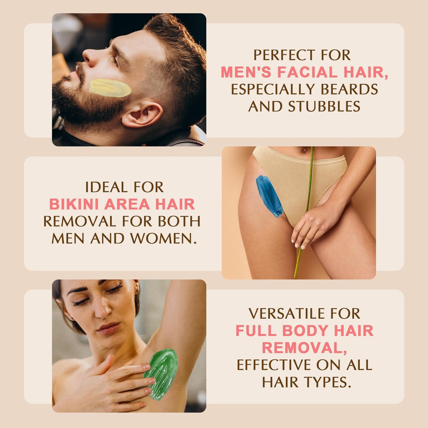 GIRLEARLE Premium Digital Waxing Kit for Women and Men, Wax Warmer Hair Removal at Home with Wax Beads & Silicone Pot, Target Different Types of Sensitive Skin Brazilian Bikini, Facial, Leg, Full body