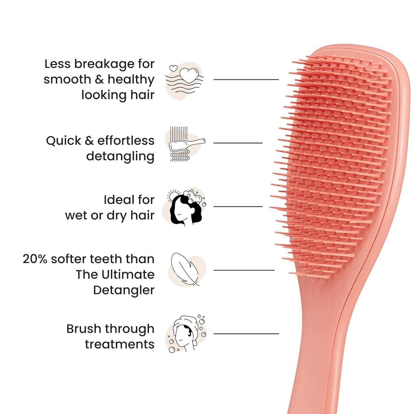 Tangle Teezer Fine Ultimate Detangler Brush, Dry & Wet Hair Brush to Detangle & Reduce Breakage for Fine Hair Types, Amazon Exclusive Sweet Cinnamon