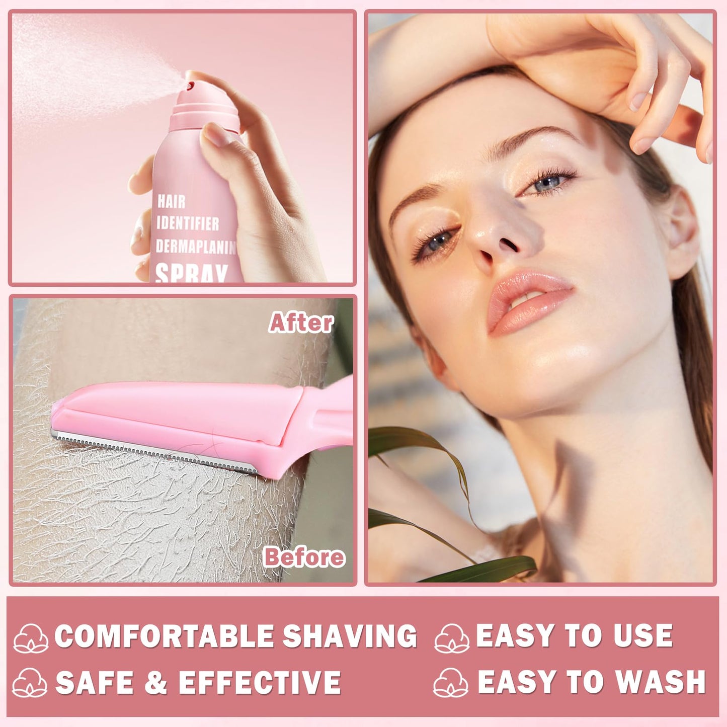 IONSGAKO Hair Identifier Spray for Face Shaving Powder for Women Skin Body Hair Identifying Spray for Face Dermaplaning Glow Reveal Face Spray Moisturizing Skin Care Dermaplaner Spray for Face