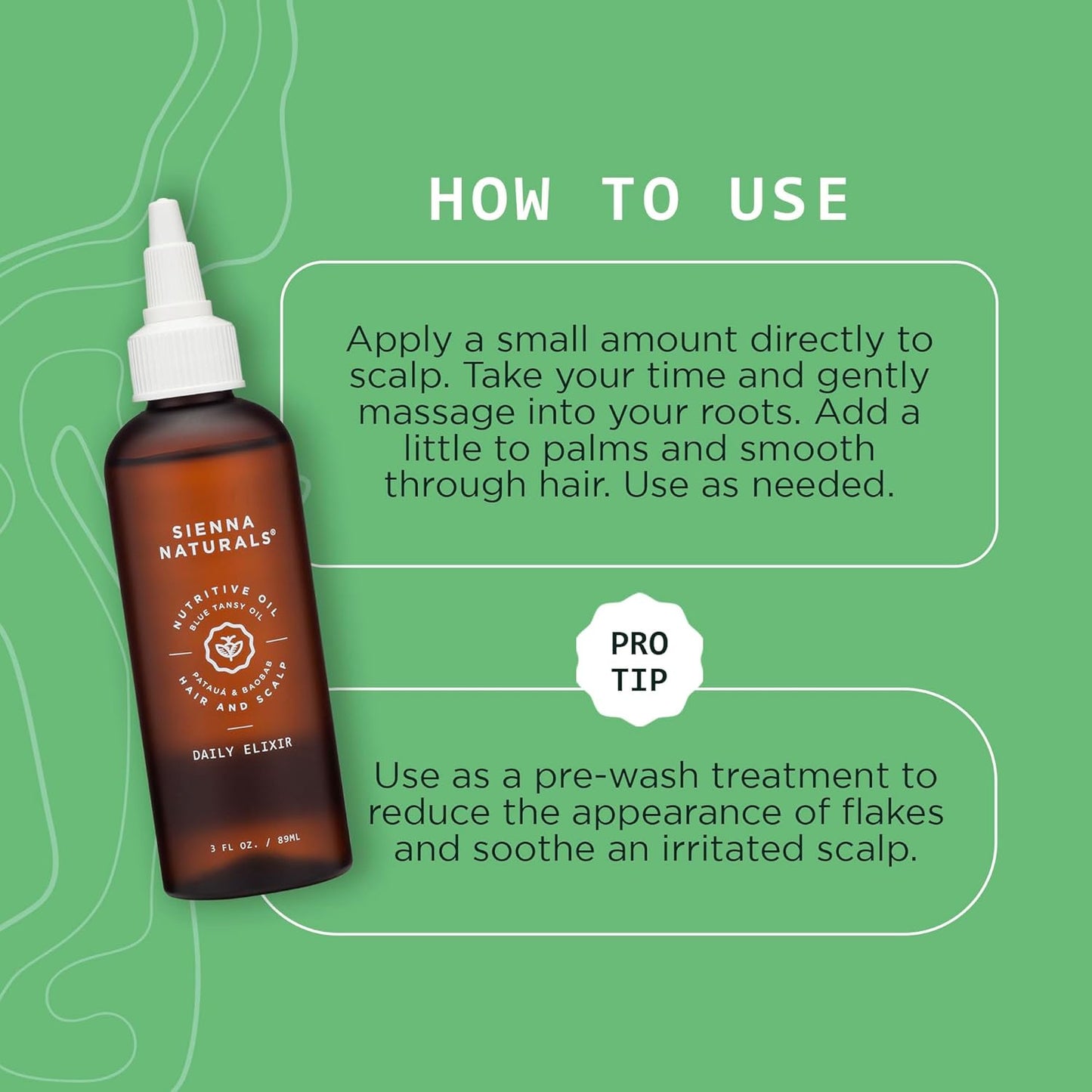 Sienna Naturals Daily Hair Elixir - Lightweight Scalp & Hair Oil with Baobab & Blue Tansy | 3oz Vegan Hydration