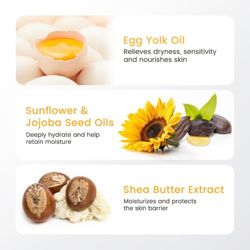 RUNBEN Baby Face Cream - 48H Deep Moisturizing with Egg Yolk Oil | Gentle, Non-Greasy Lotion for Dry Skin, 1.76 oz
