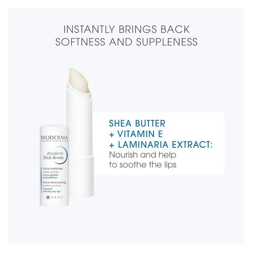 Bioderma Atoderm Lip Stick - Hydrating & Soothing Formula for Dry Lips - 0.15 oz