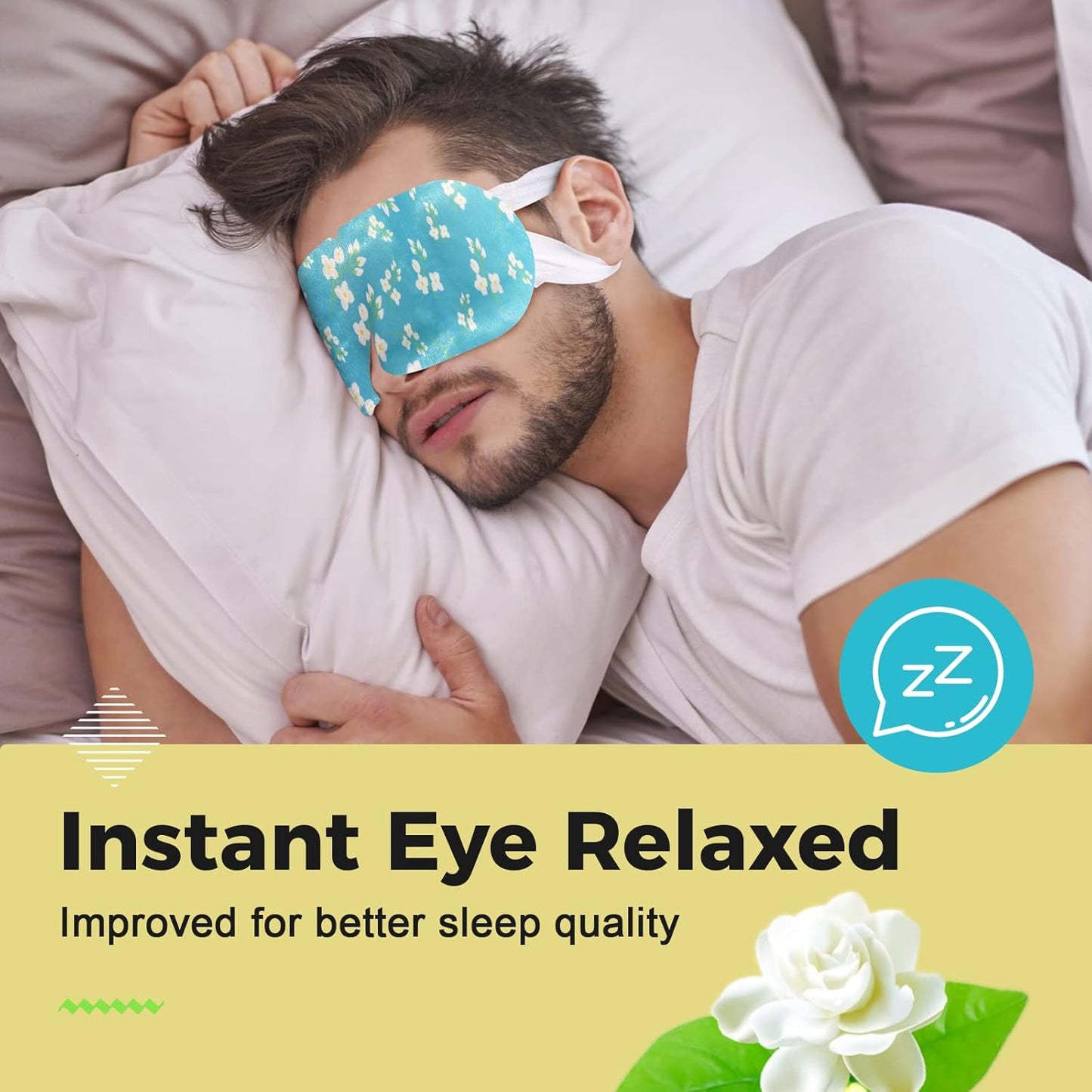 Skiennix 16-Pack Steam Eye Masks - Jasmine Warm Compress for Tired Eyes & Dark Circles | Travel Ready